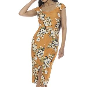 Alexia Admor Gia Sweetheart Neck Sheath Midi Dress X-Large